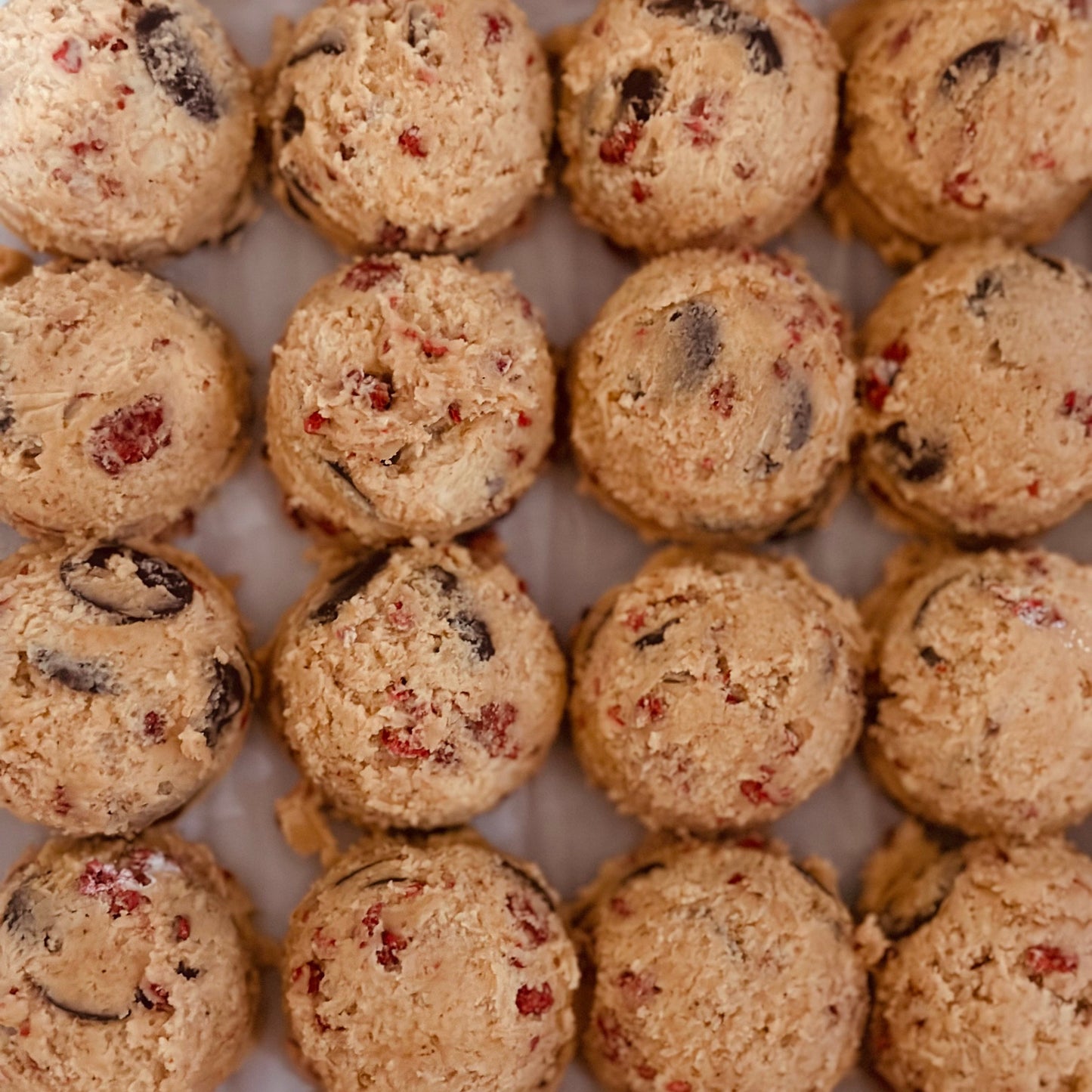 Chocolate Chip and Raspberry Frozen Dough