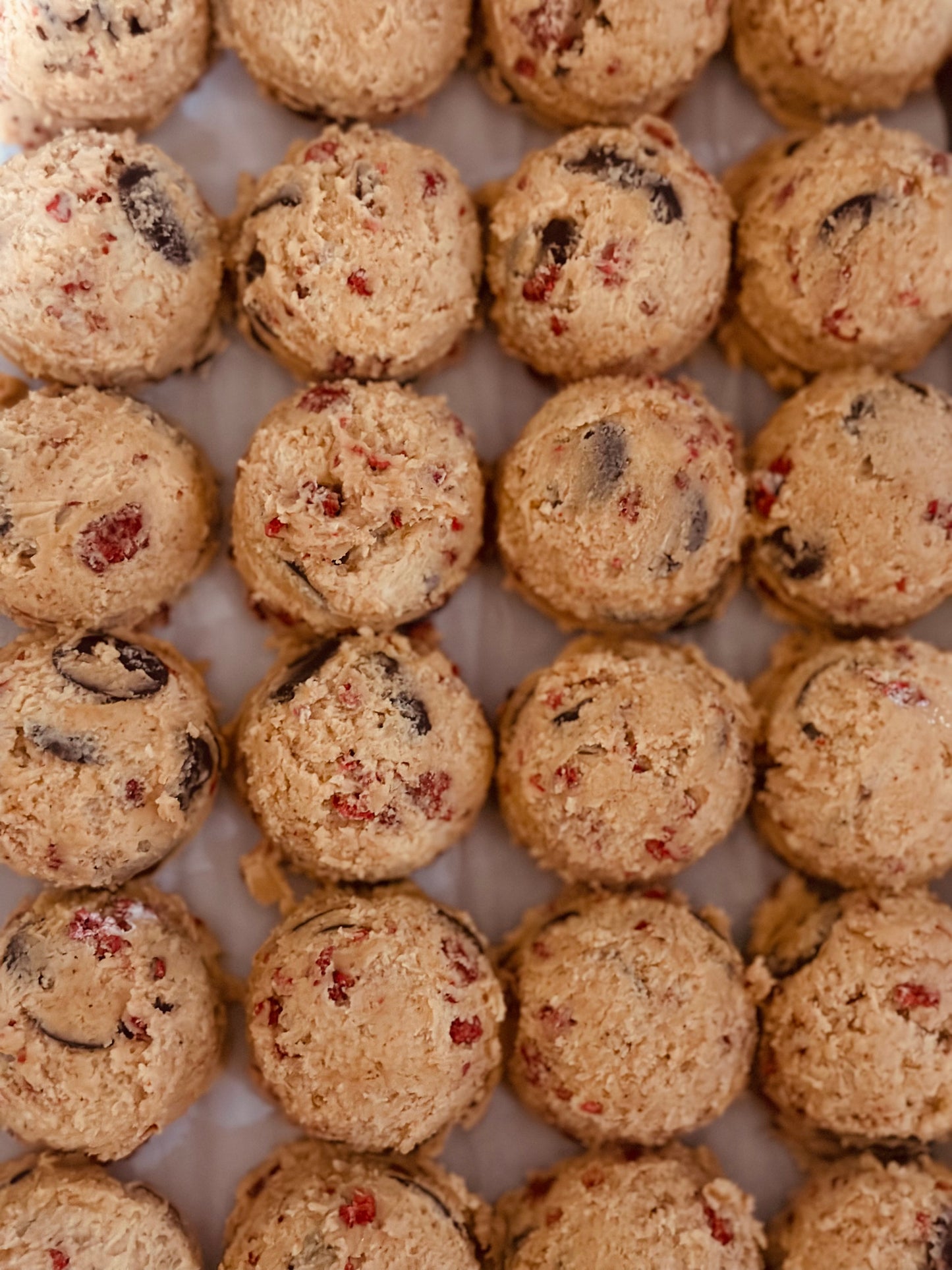 Chocolate Chip and Raspberry Frozen Dough