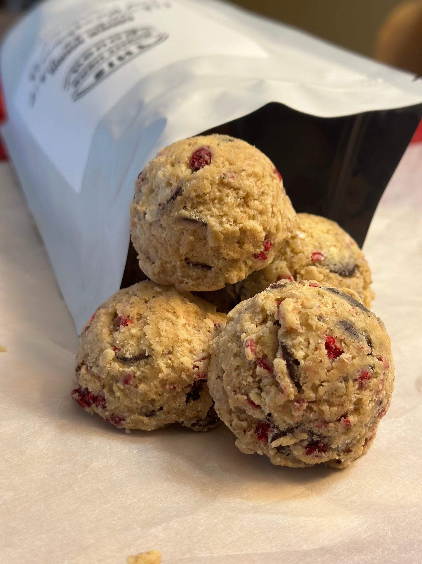 Chocolate Chip and Raspberry Frozen Dough